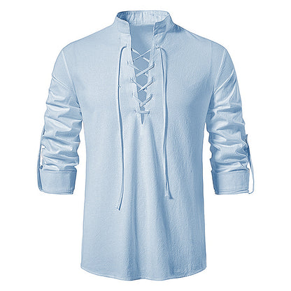 Men's Casual Blouse Cotton Linen Shirt