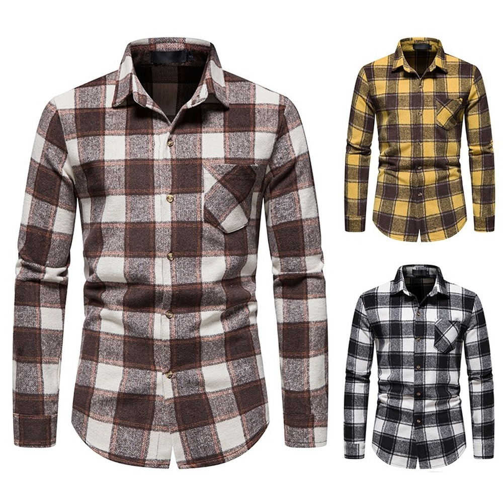 Trend Thick Warm Wool Flannel Casual Long Sleeve Shirt